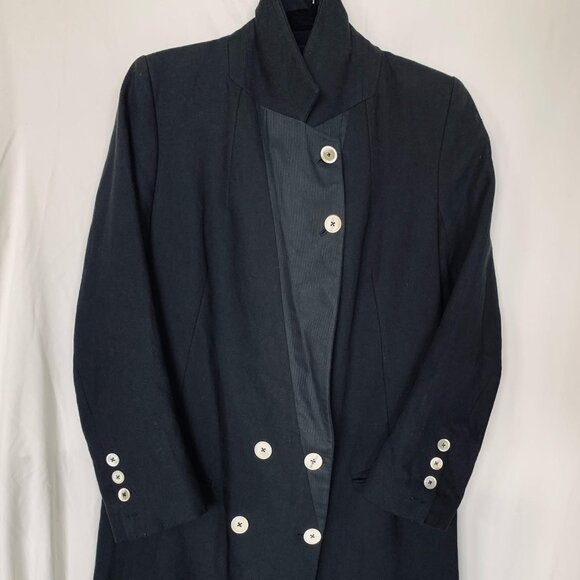 +MINT+ ANN DEMEULEMEESTER heavy cotton, oversized/long black blazer (EUR 42) - Picture 13 of 15